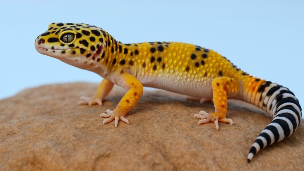 Leopard gecko with a long lifespan from being looked after properly
